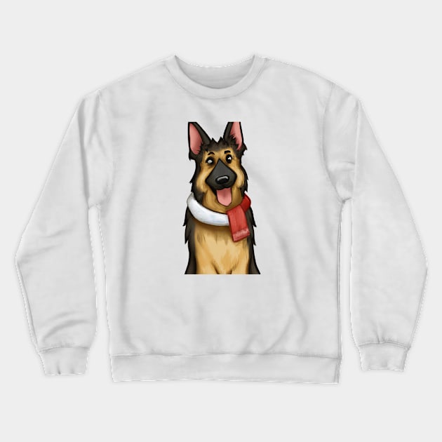 Cute German Shepherd Drawing Crewneck Sweatshirt by Play Zoo